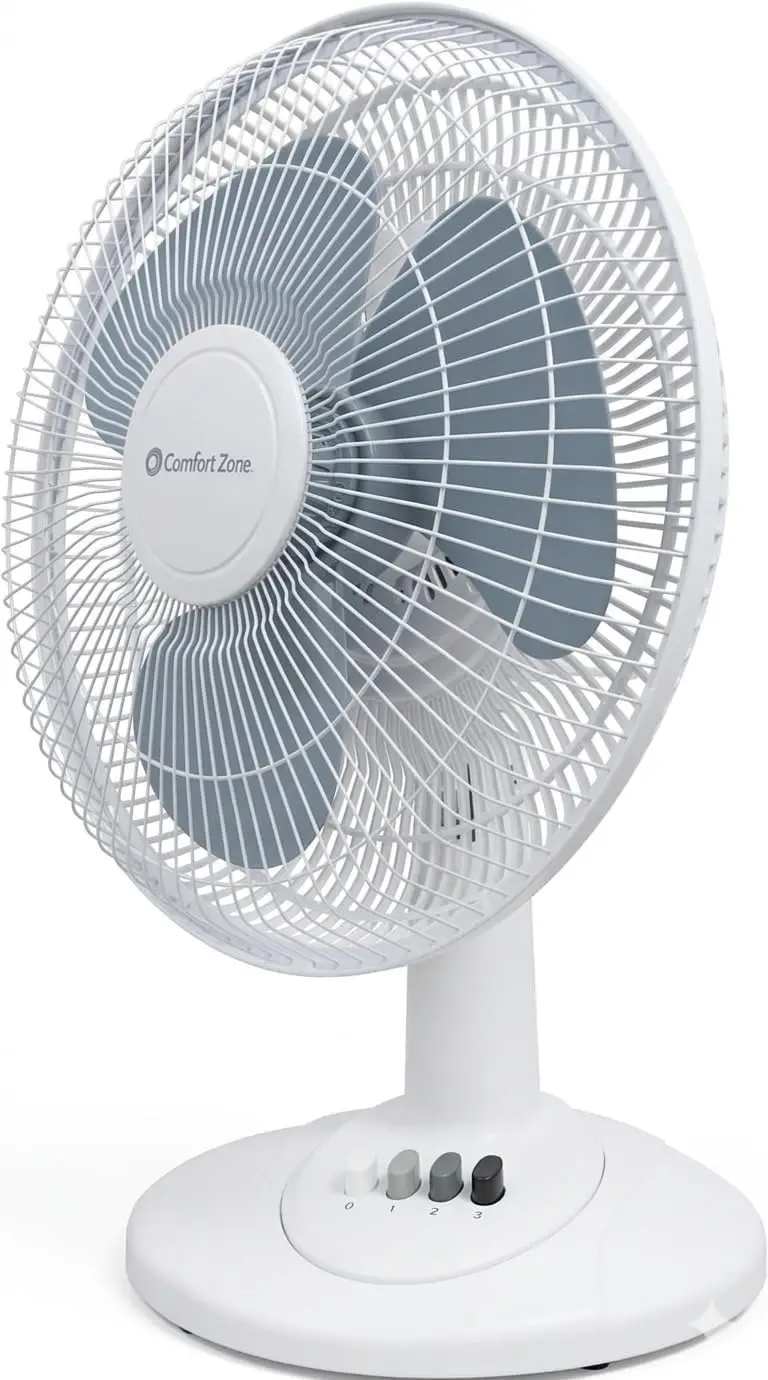 

16 Inch Table Fan with Adjustable Tilt, Quiet Oscillating Air Circulator for Bedroom, 3 Speed Desk Fan for Home Office, Push