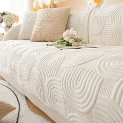 Thicken Velvet Sofa Covers Non Slip Sofa Mat Winter Warm Washable Couch Slipcovers for Living Room Solid Color Soft Sofa Towel