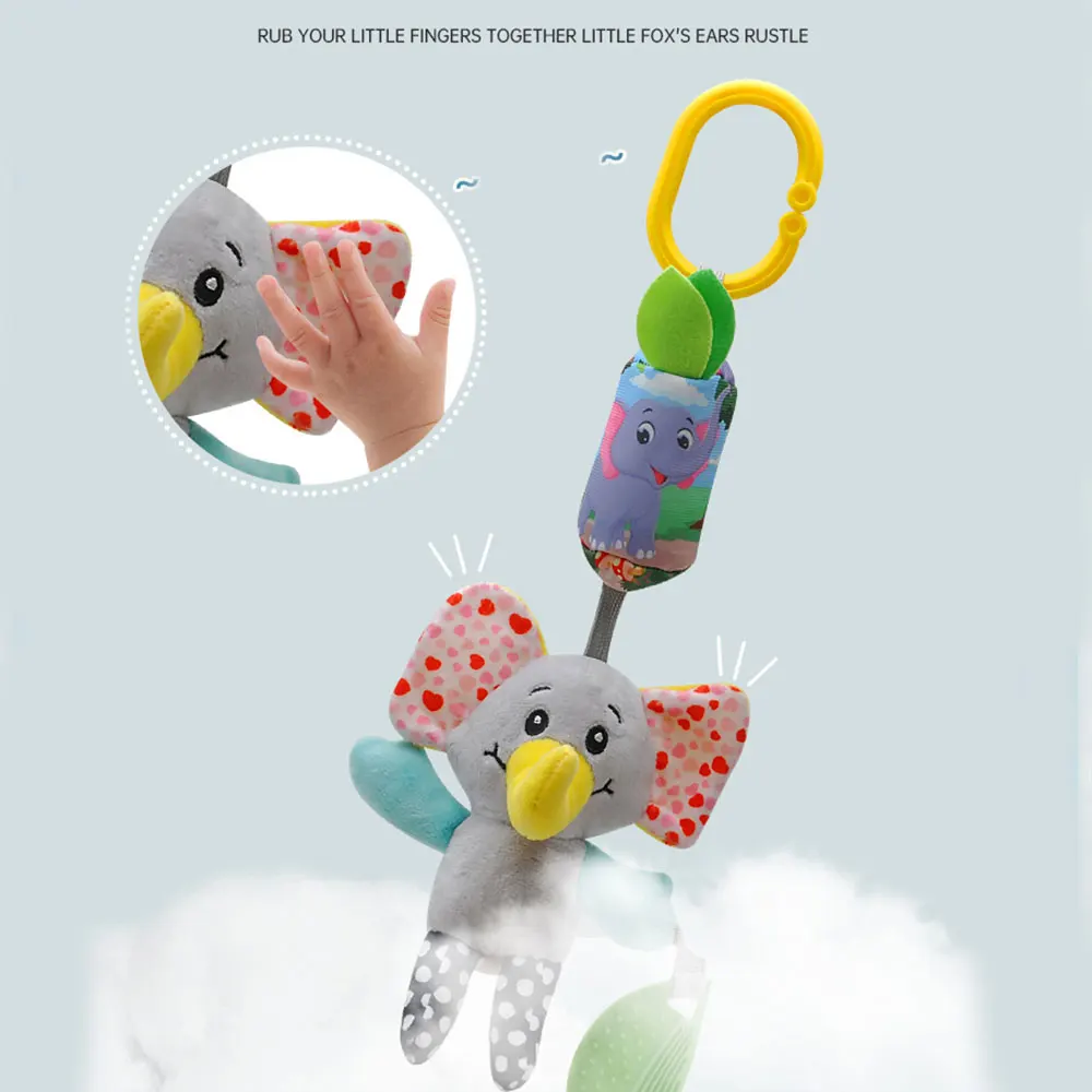 سرير معلق على شكل حيوان جديد، قلادة عربة أطفال، خشخيشة بجانب السرير، ألعاب أطفال حديثي الولادة، جذب انتباه الطفل، هدية