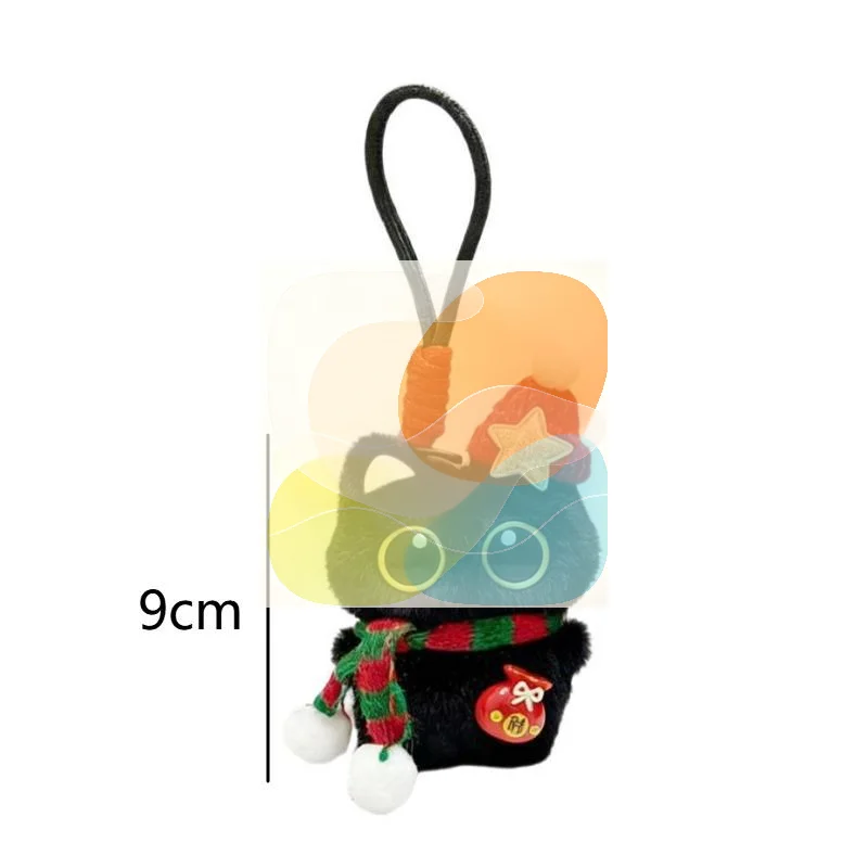 Lovely Design Cartoon Kitten Keychain Christmas Hat Cat Doll Charm Bag Pendant for Diaper Bag Mom Gift