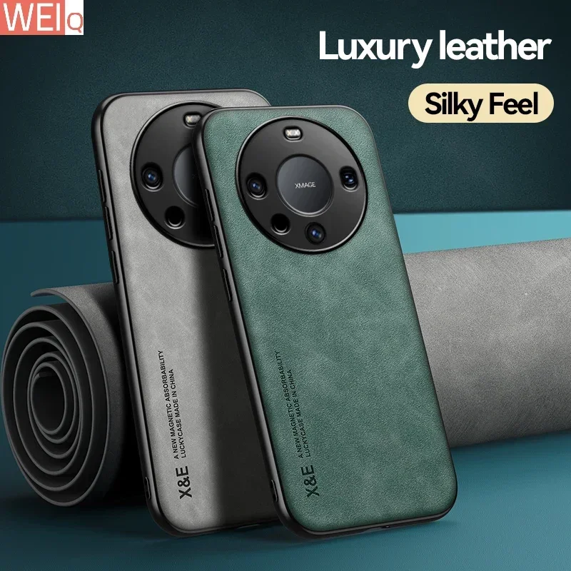 Matte Leather Phone Case for Huawei Mate 60 50 40 30 20 Pro P60 Art P50 P40 Pro Plus P30 P20 Plus Magsafe Texture Bumper Cover