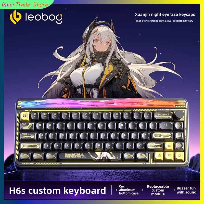 

LEOBOG Hi65 Custom Mechanical Gaming Keyboard Wireless Bluetooth Tri Mode Hot Swappable Esports Computer Game Accessories