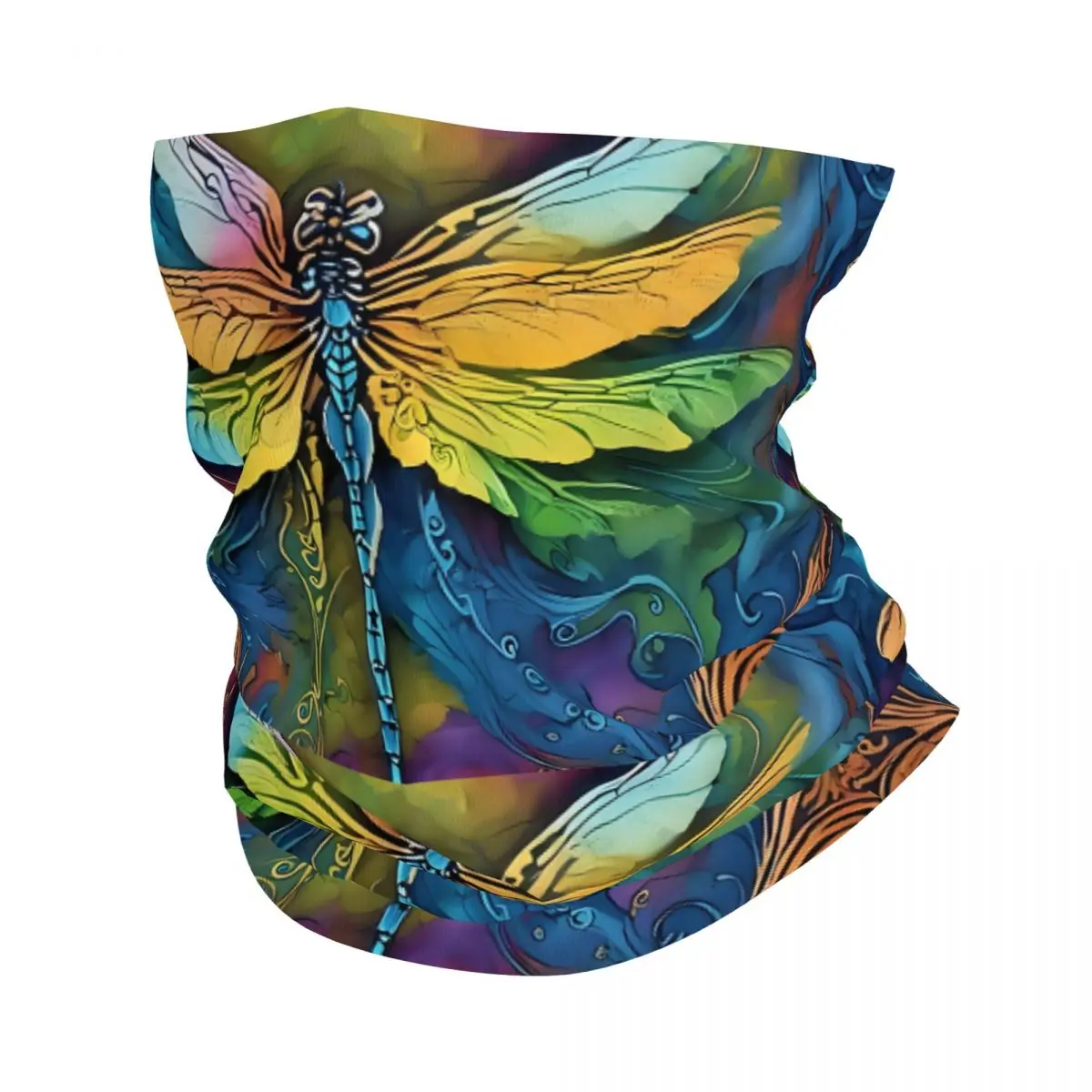 Dragonfly Stained Retro Headband Neck Thin Men Women Hiking Tube Scarf Face