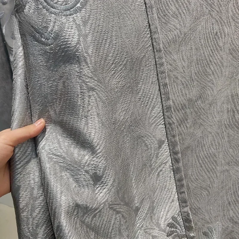 

New Chinese Embroidered Curtain Chenille Thicken Curtains for Living Dining Room Bedroom Window Screen Curtains Customize