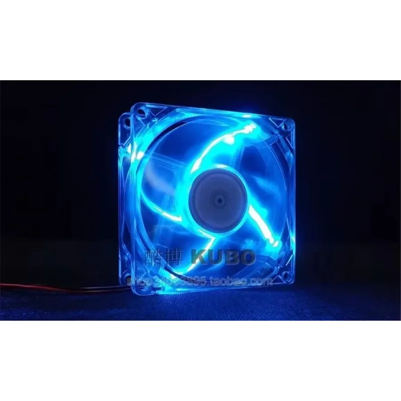 Wentylator chłodzący do komputera LED 8025 80MM z niebieskim oświetleniem LED, wentylator do obudowy komputera 12V z złączem 4D