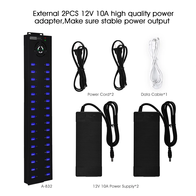 Sipolar 32 Ports USB 2.0 Hub  Charger Sync Hub USB Distributor for Phones Charging Station view 5