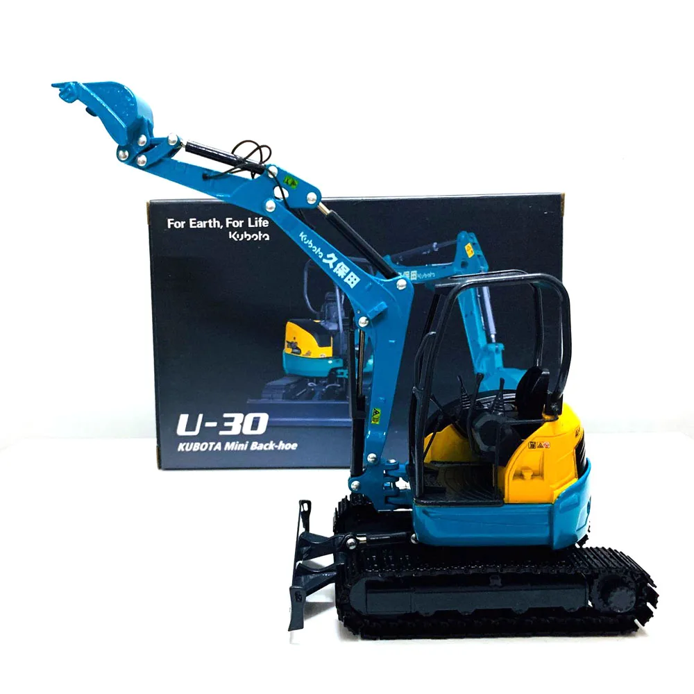 

Scene Decoration Collection 1:24 Scale Alloy Kubota U30 Mini Back-hoe Excavator Metal Tracks Boy Gift Collection Toy Model