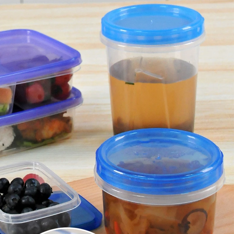 Round Plastic Containers With Lids, Reusable Small Freezer Storage Container Jars With Screw Lid Microwave Safe For Food Snacks