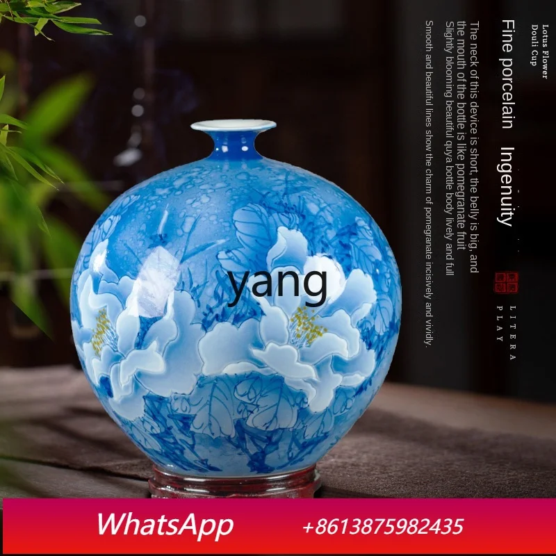 

CX Ceramic Vase Hand-Painted Pomegranate Bottle Chinese Living Room Curio Shelves Home Decoration Decoration Small