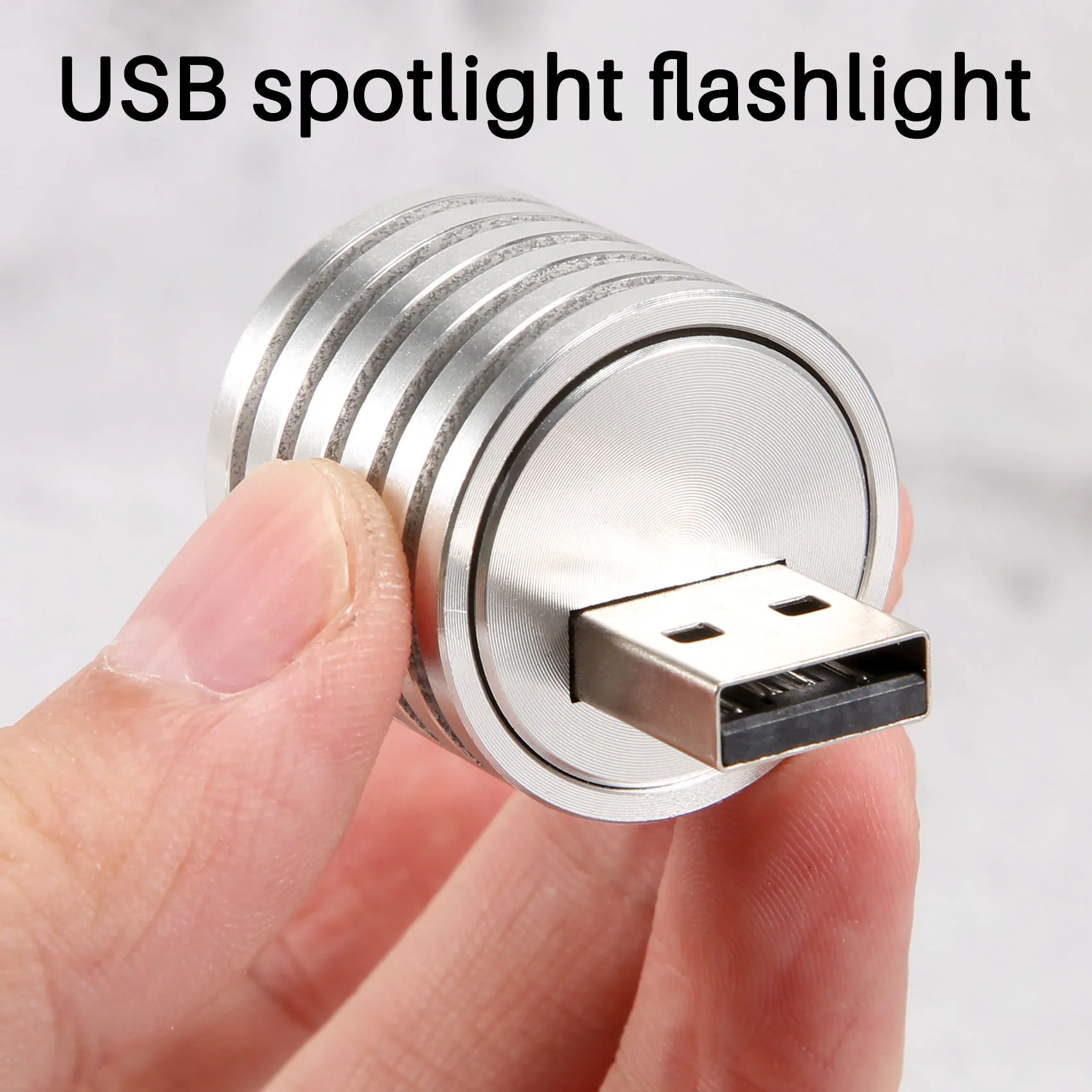 ABFA Alluminio 3W USB Lampada LED Presa Faretto Torcia Luce Bianca