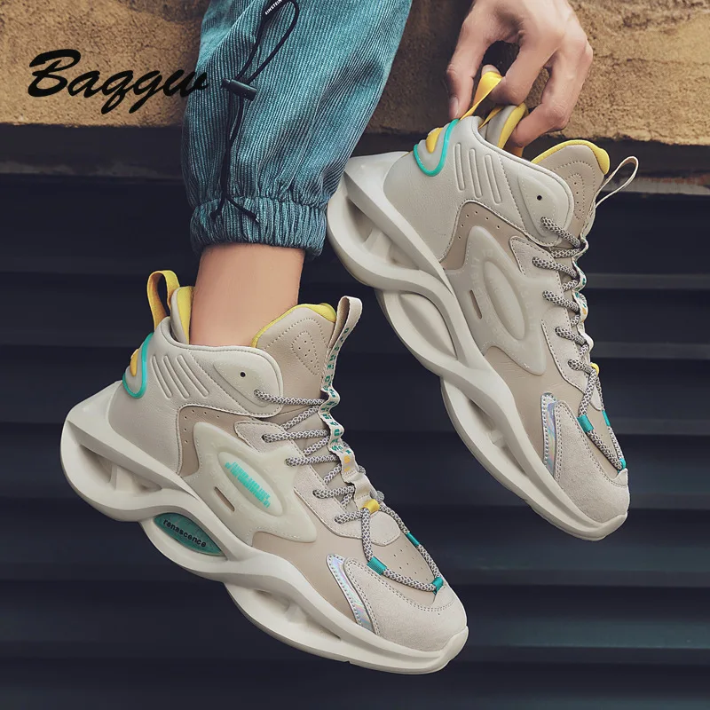 Casual Breathable Chunky Luxury Men Shoes Laser Patchwork Designer Tenis Trainer Runnings Shoes Boots Fashion Cool Men Sneakers