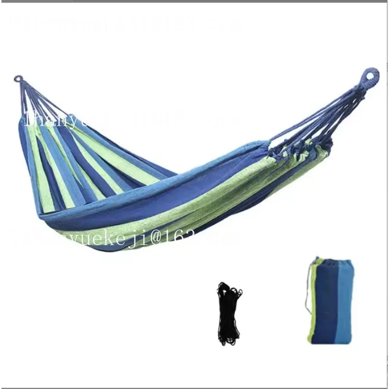 Portable camping hammock Thick canvas fabric Single hanging hammock Outdoor anti-roll