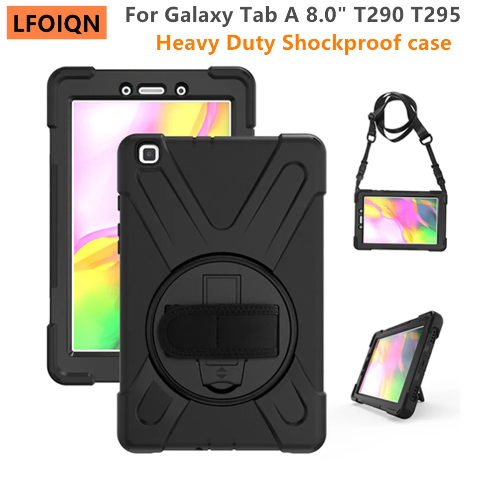 LFOIQN Robuste Stoßfeste Hülle für Samsung Galaxy Tab A 8,0 Zoll 2019 SM-T290 SM-T295 SM-T297 8" Tablet Robuste Standhülle