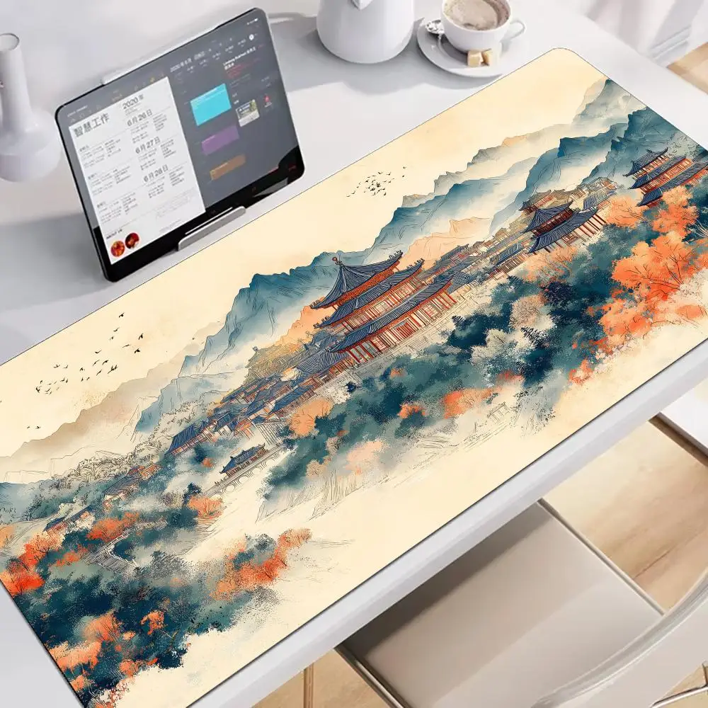 

Chinese style ink painting Mouse Pad Large Gaming Non-slip Art Mausepad Laptop Tablet Mat Mini Mousepad PC Extend Pads Playmat