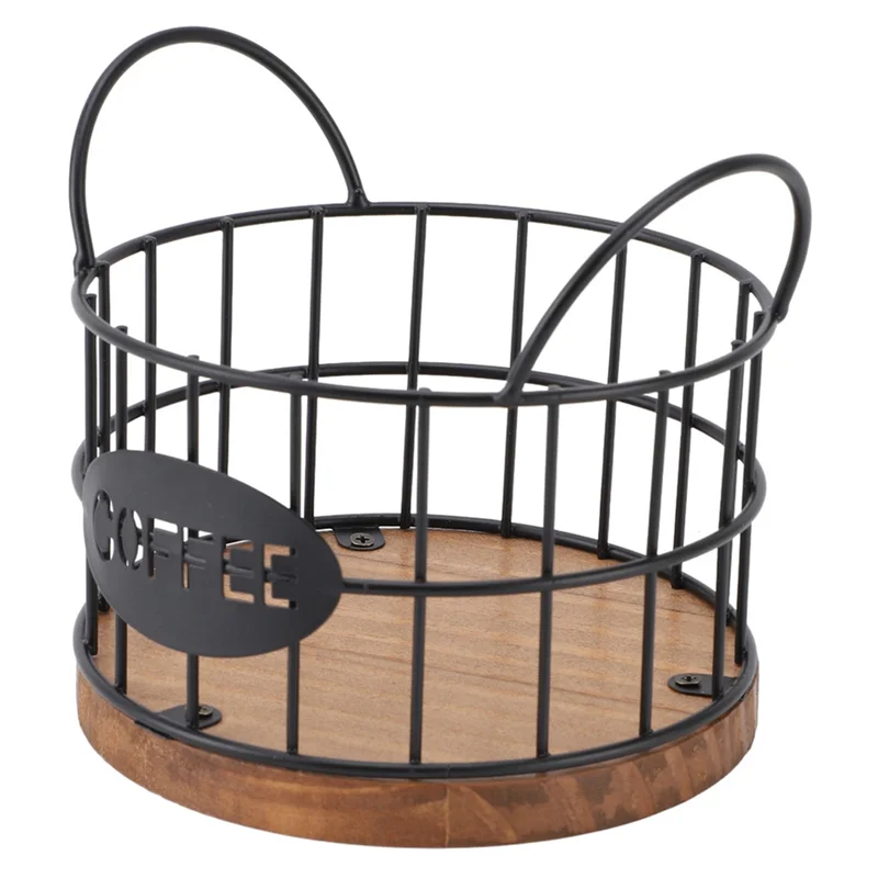 

【Hot-Price!】Wooden Base Coffee Pod Holder K Cup Holder Organizer Kcup Storage Basket For Kitchen Counter And Office Desktop