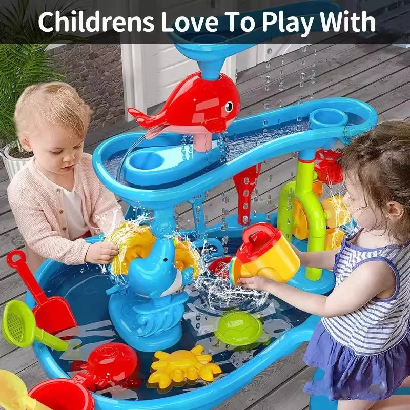 Summer Kids Sand Water Table Children's Beach Toys Outdoor Garden Bunker Set Beach Children DIY Parent-child Interactive Toys