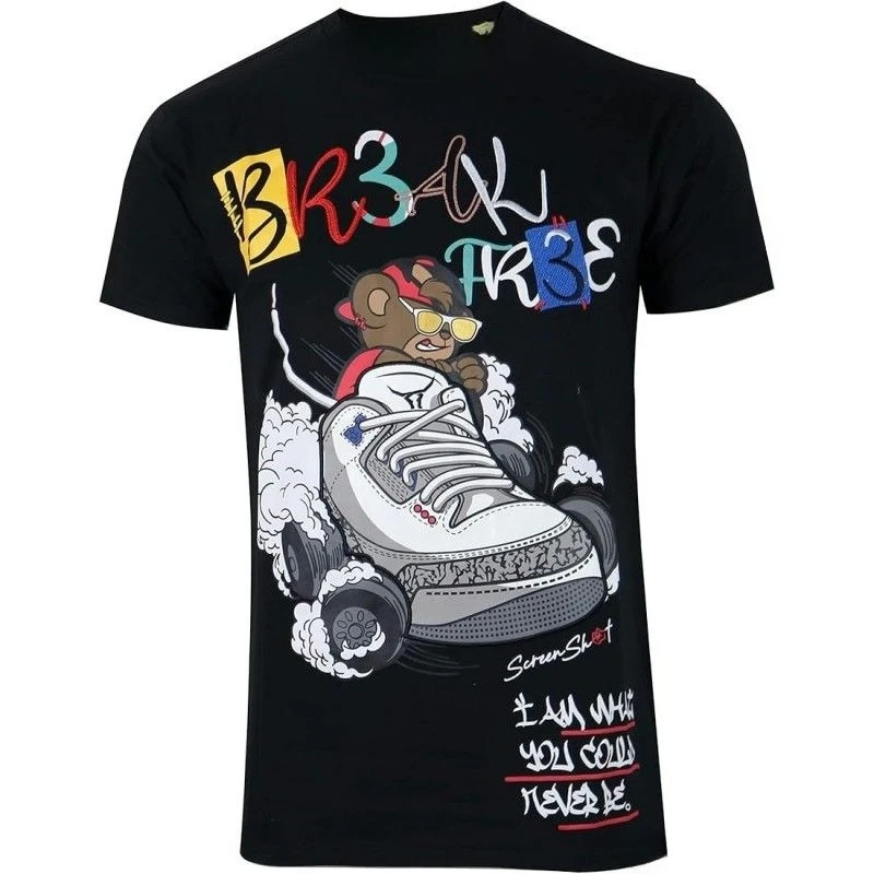 

Men's Summer New Short-sleeved T-shirt Men's Popular European and American Trendy Men's Handsome Pure Cotton Printed Crew Neck