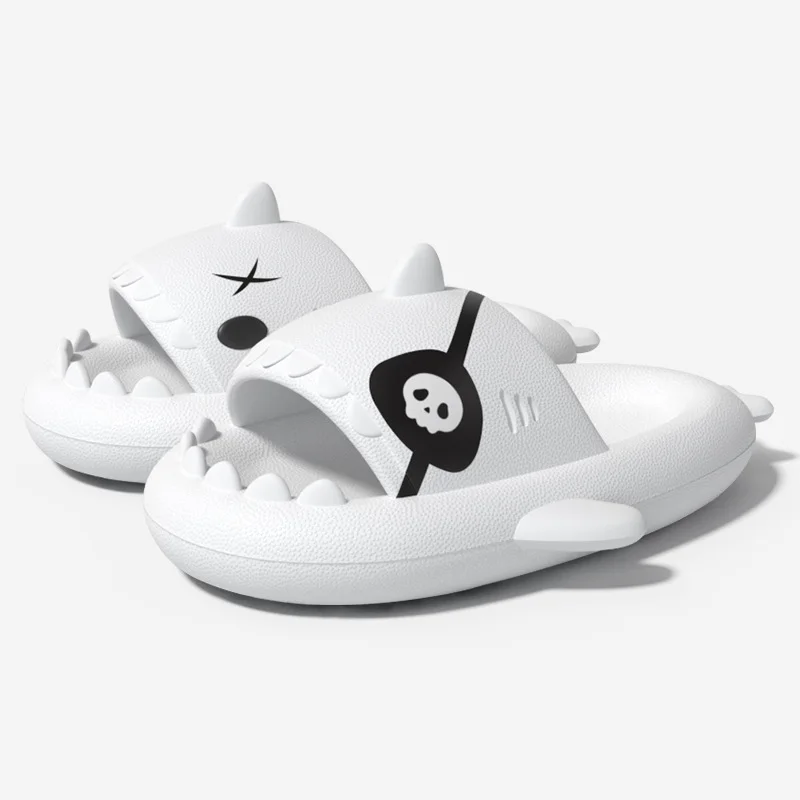 Goosecret Women Pirate Shark Sandals Non-Slips Slides Outdoor Cozy Beach Shoes Thick Sole Home Sandals Men Soft Bottom Slippers