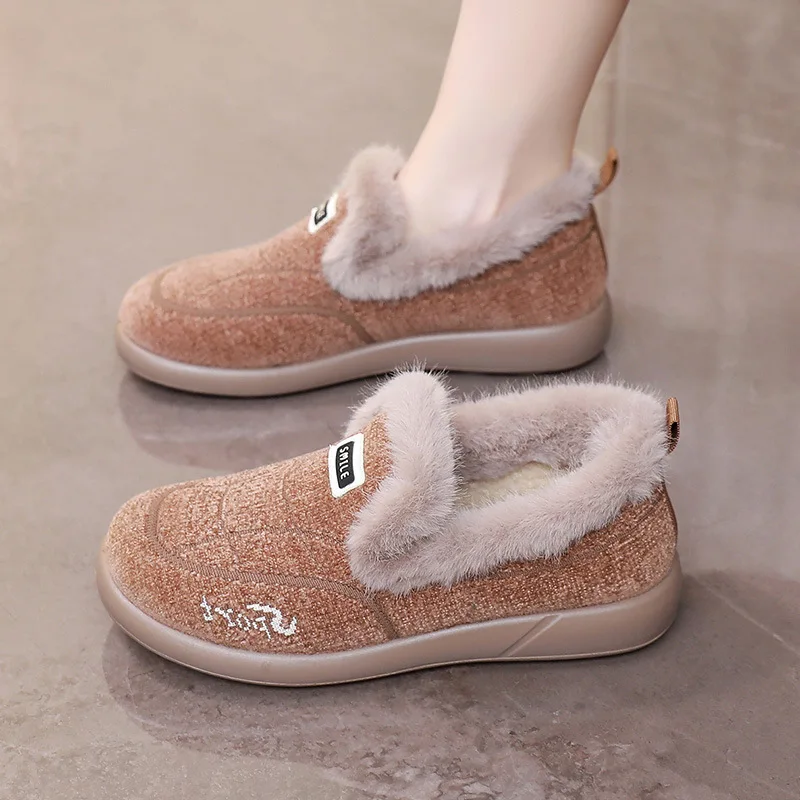 2025 جديد الشتاء المرأة أفخم الأحذية الدافئة لينة عدم الانزلاق مقاومة للاهتراء القطن أحذية بوت قصيرة مريحة أمي الأحذية #3
