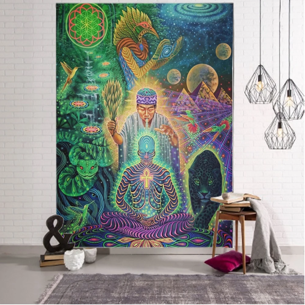 Nordic Goddess Occupying Decorative Tapestry Mandala Bohemian Tapestry Art Decor Blanket Curtain Hanging Home Bedroom Dormitory