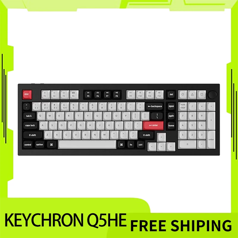 Q5he Wireless Mechanical Keyboard Magnetic Switch Tri Mode Aluminium Alloy Custom With Knob Esport Gamer Keyboard For Gift