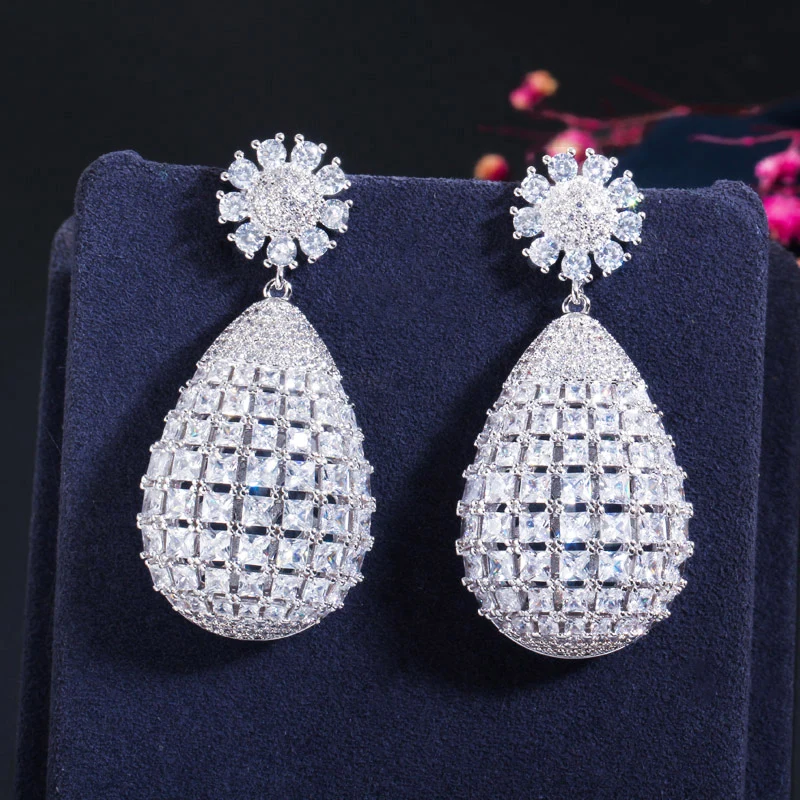 

ThreeGraces High Quality Cubic Zircon Long Big Dangle Drop Earrings for Women Dubai Nigerian Fashion Bridal Party Jewelry E1392