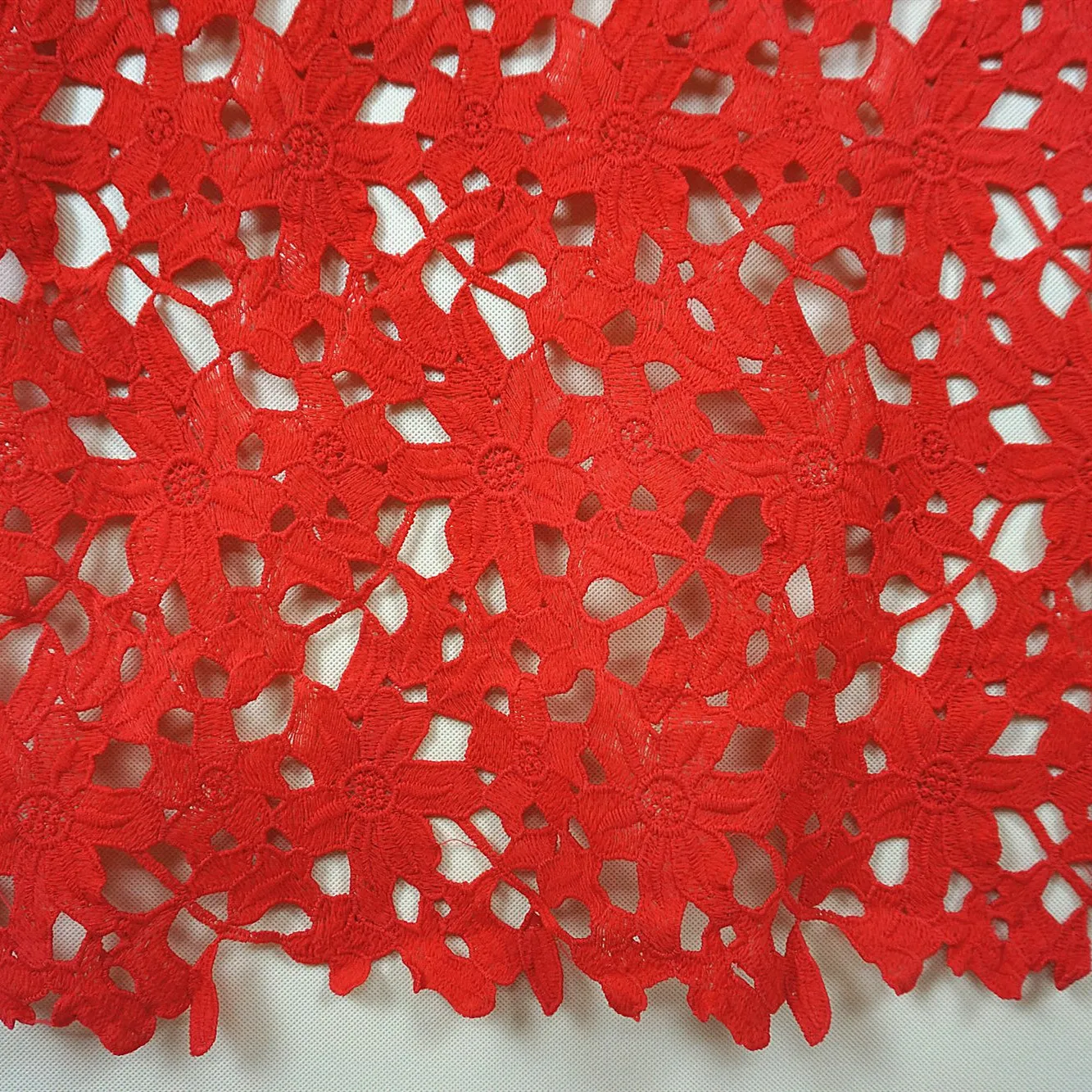 170cm Long White Black Red Blue African Embroidery Water soluble Milk Silk Lace Fabric Guipure Cord Nigerian Wedding Lace Fabric