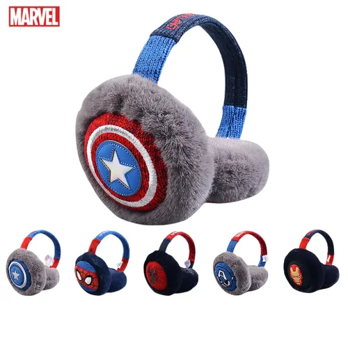 하스브로 스파이더맨 다리미 캡틴 아메리카 만화 겨울 따뜻한 귀마개, 창의적이고 시원하고 잘 생긴 두꺼운 접이식 귀마개