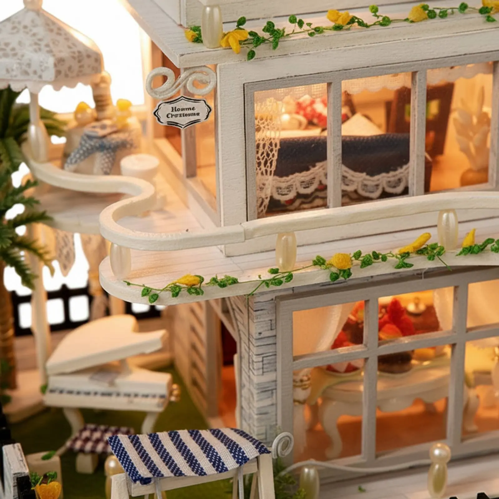 

Three-Dimensional Wooden Model House Home Decor Wooden House Building Kit with Lights DIY Japanese Dollhouse Kit Highly Detailed