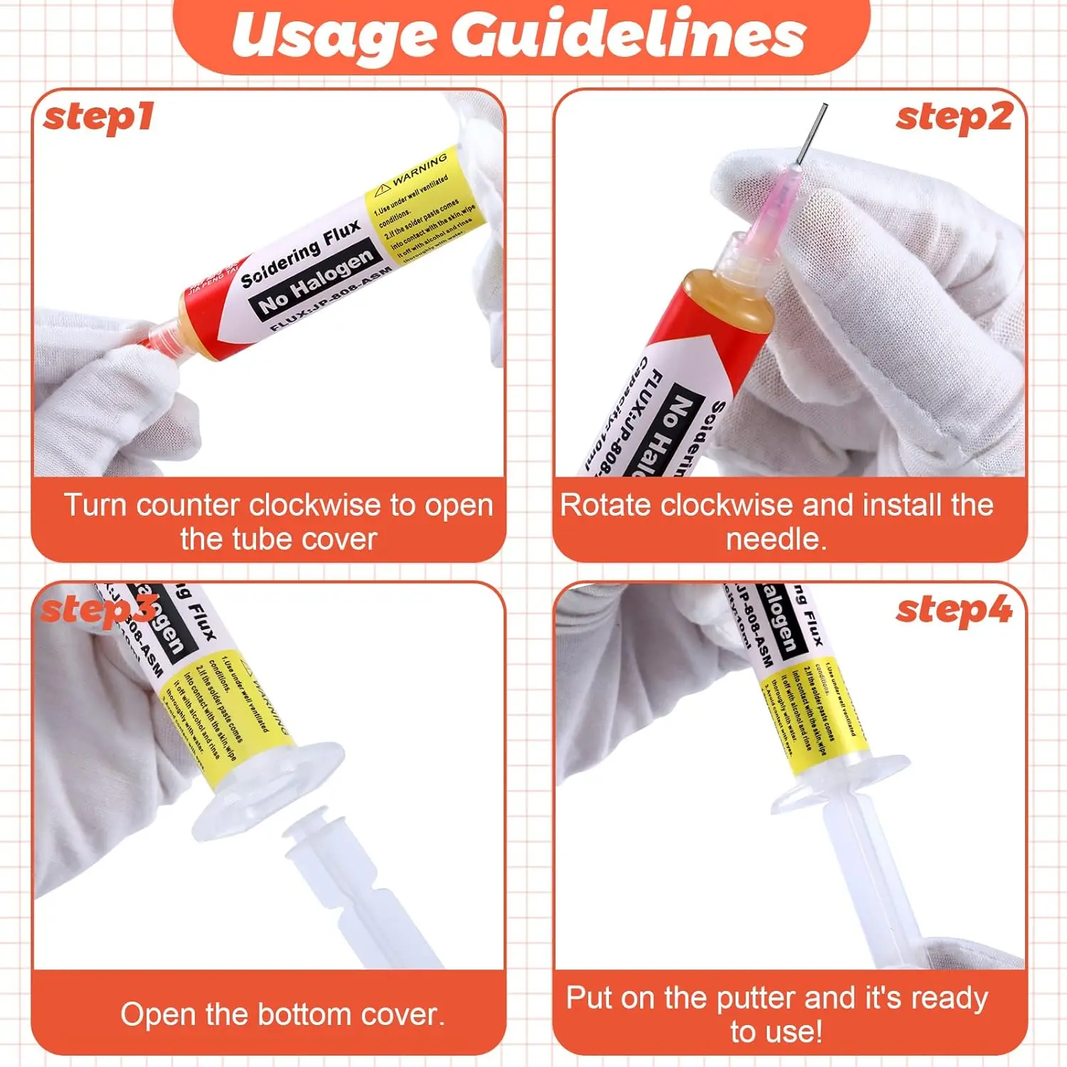 1-10PCS 138/183℃ Solder Paste Syringe Flux for Soldering SMD BGA IC PCB Needle Tube Tin Solder Paste Welding Paste Welding