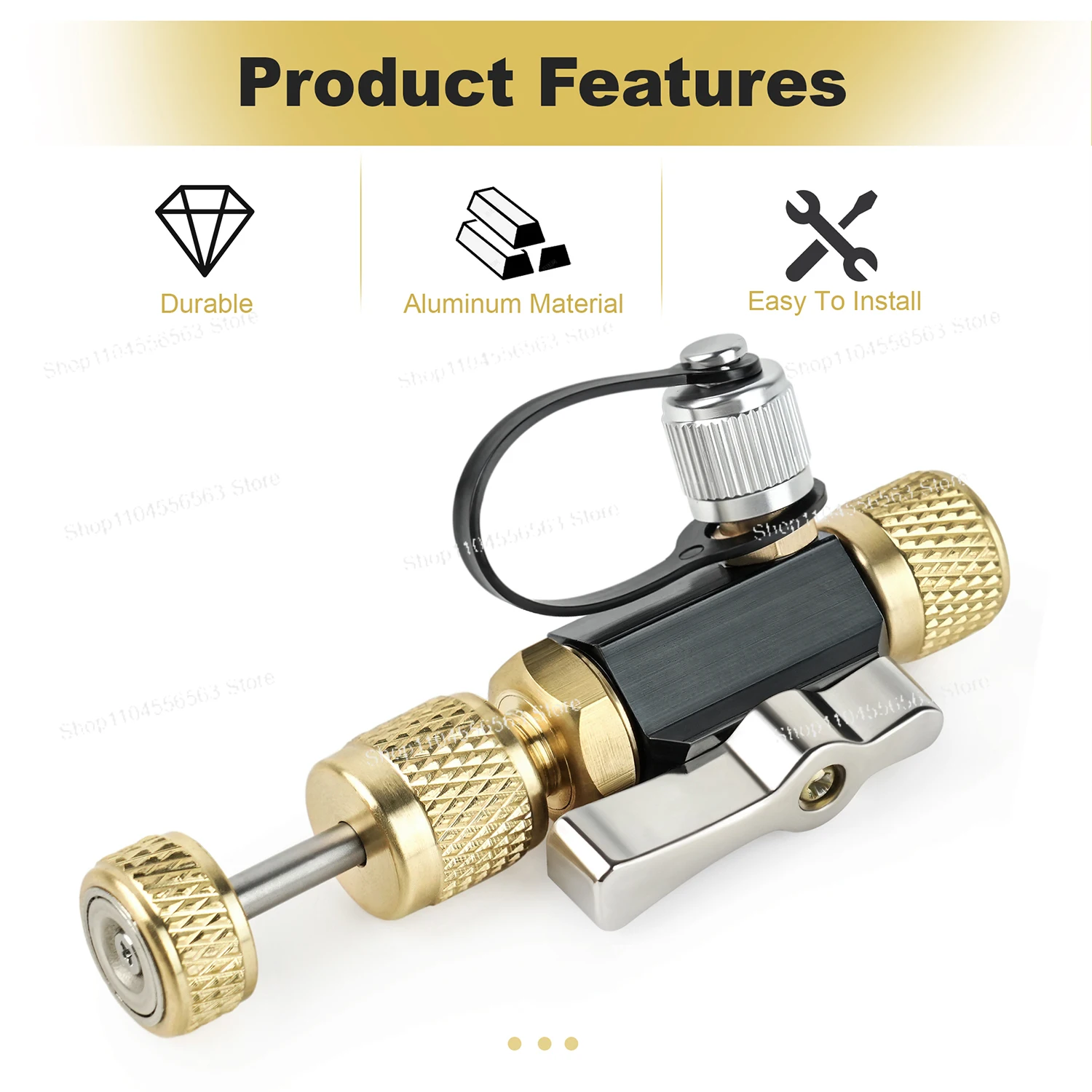 真空定格バルブコア取り外しツール – 1/4 インチシステム接続