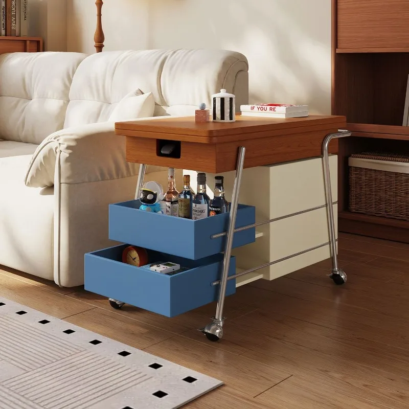 Solid wood movable lifting folding edge sofa edge