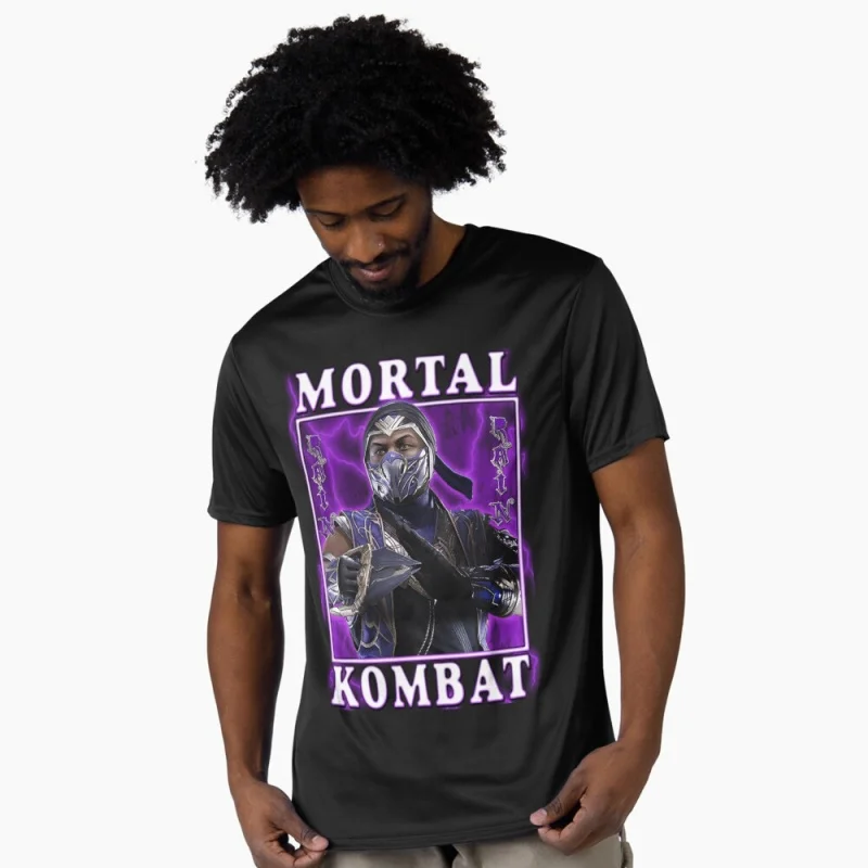 

Rain MK Vintage 90's Mortal Kombat Gift tee for gamer 100% cotton printed Men's Short Sleeve Graphic T-Shirt All size tops