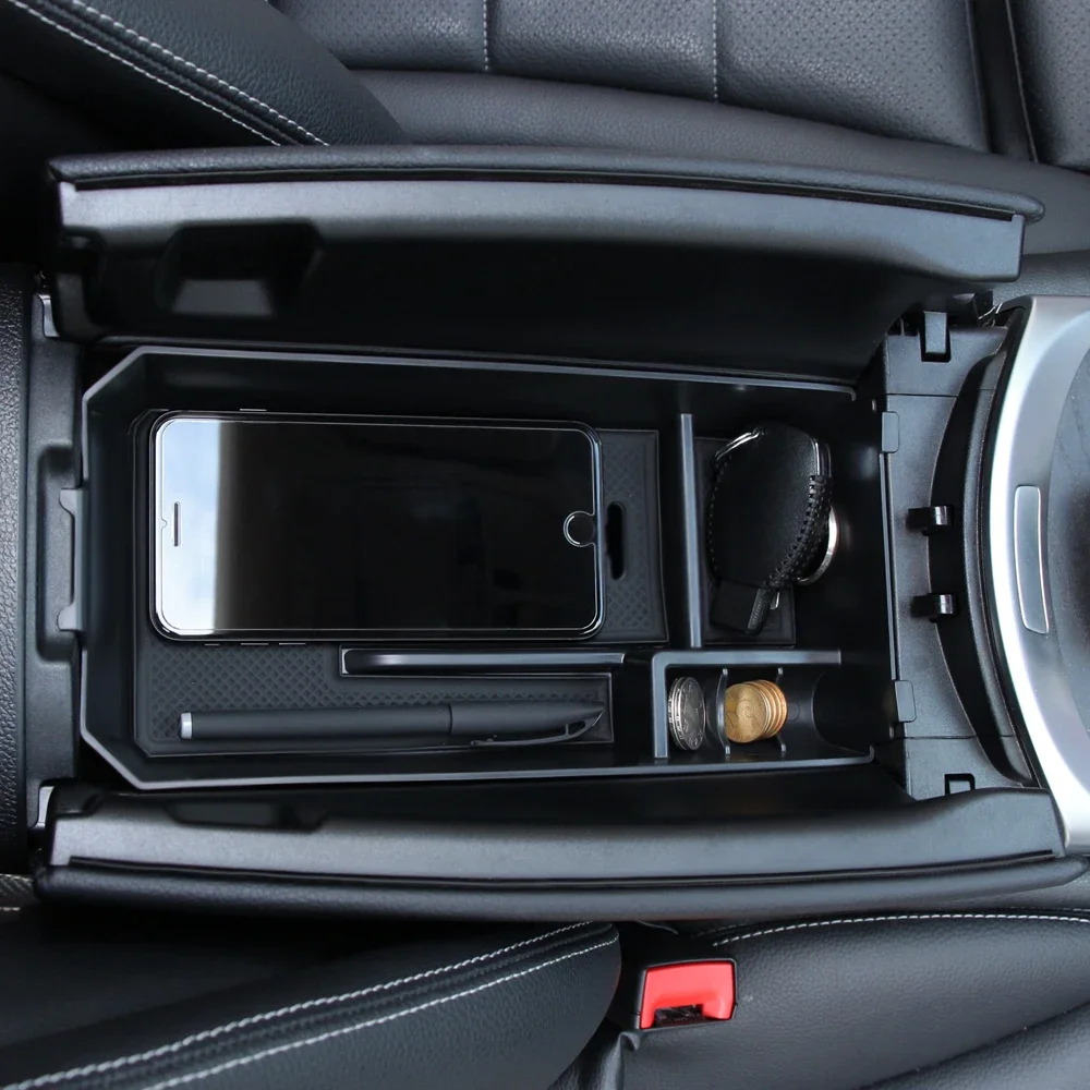

Car Decorating Central Armrest Storage Box Container Holder Tray for Mercedes Benz C GLC Class W205 X253 2015 2016 2017 2018