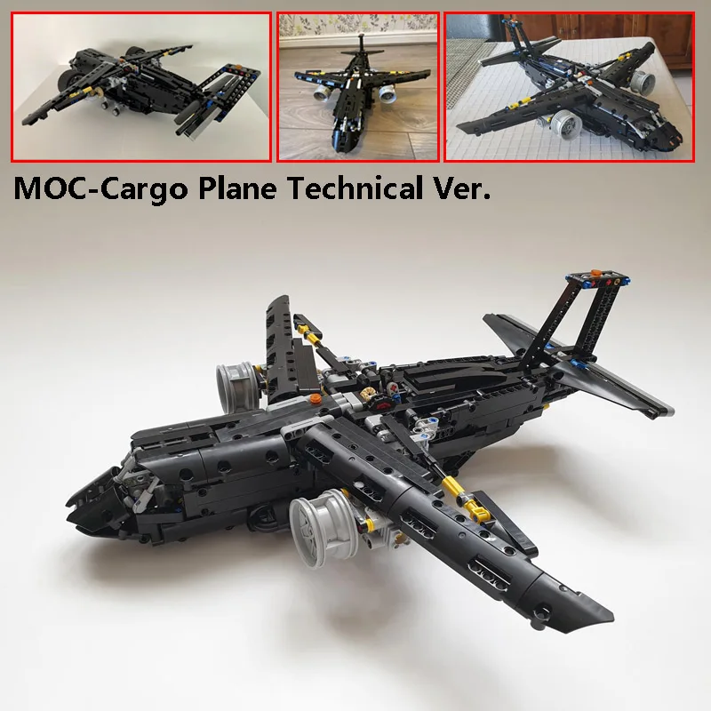 Novo técnico moc avião de carga blocos de construção modificado 42111 dom dodge charger mecanismos educativos cidade tijolos brinquedos presentes