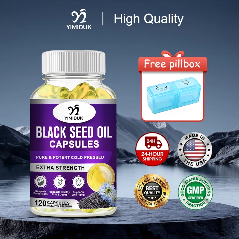 

Organic Black Seed Oil Capsules, for Immune System, Joint & Brain Health, Anti Aging, Brain Health, Men & Women, Gluten Free