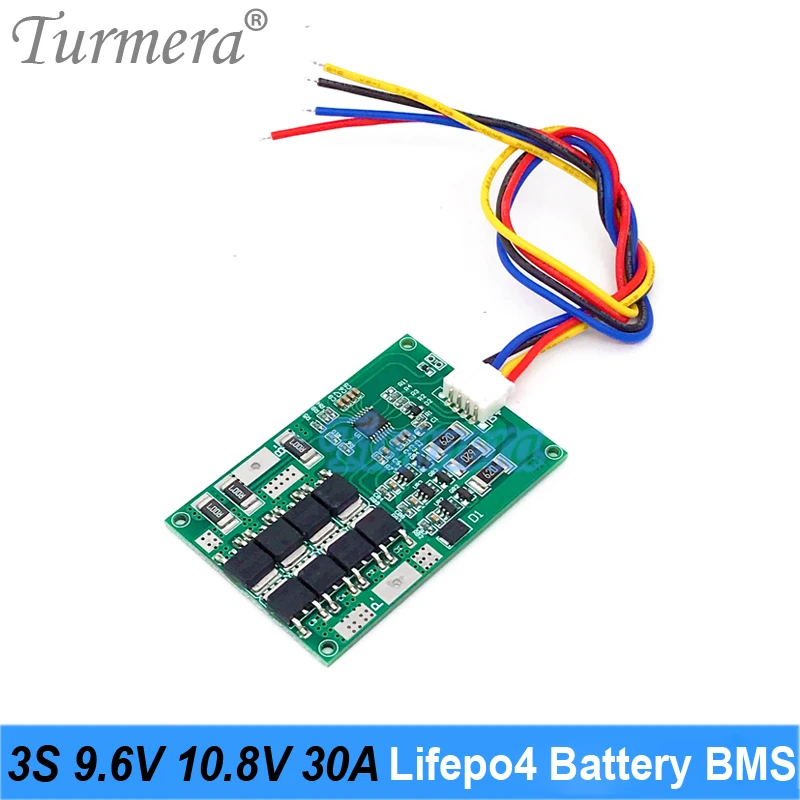 Turmera 3S 9.6V 10.8V 30A Lifepo4 Batterij Bms Balans Beschermen Board Gebruik In 18650 32650 32700 33140 lithium-ijzerfosfaat Mobiele