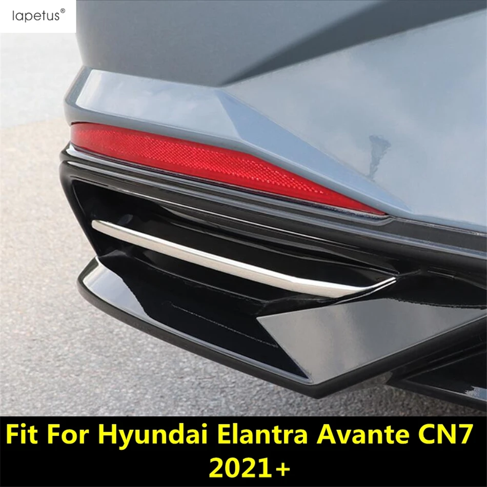 

Rear Bumper Fog Lamp Light Eyebrow Decoration Cover Trim For Hyundai Elantra Avante CN7 2021 - 2023 Chrome Accessories Exterior