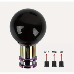 Universal MUGEN Glossy Black Round Ball Manual Car Gear Stick Shift Knob Shifter