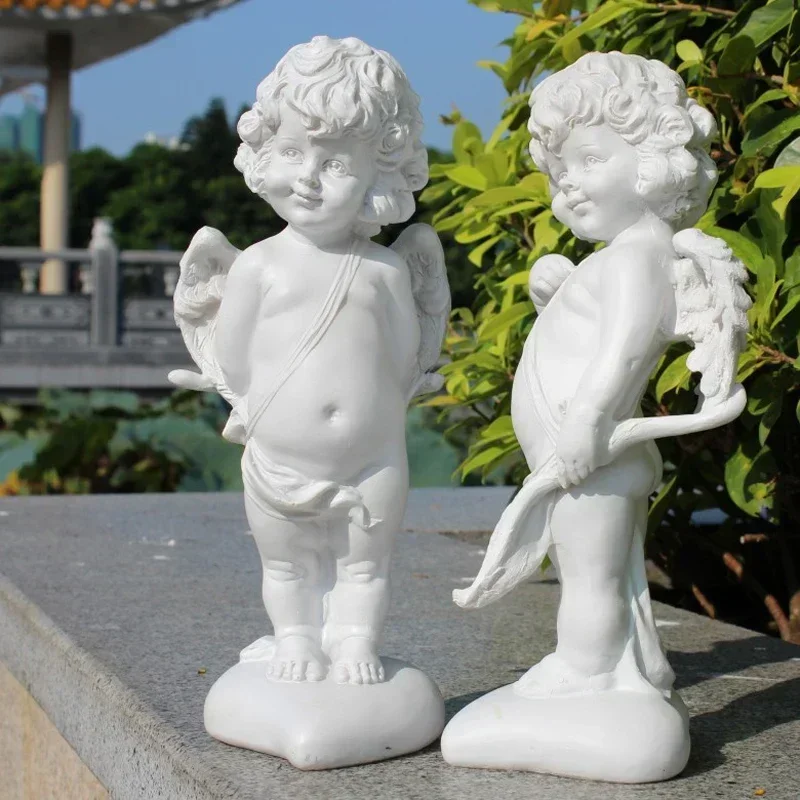 

European Home Decoration Resin Accessorie Crafts Wedding Gift Handmade Cute Angel Love Cupid Figurines Bedroom Desktop Ornaments