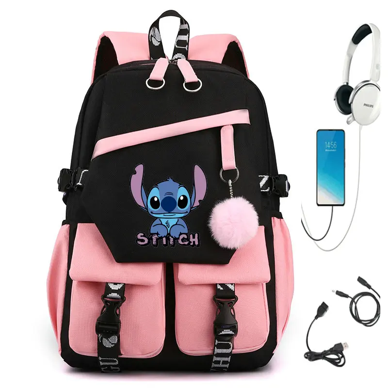 Disney Stitch Backpack for Boy Girl Back to School Rucksack School Student Teenager Book Bags Women Kawaii Mochila Escolar