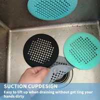 1/2/4Pcs Shower Drain Hair Catcher Drain Cover Bathroom Tub with Suction Cup 5.5 Inches Silicone Sink Strainer Suit for Bathtub - Image 5