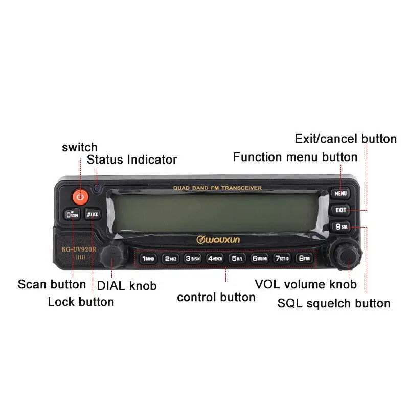 NEW Car Mobile Radio Front Panel Use for Radio Walkie Talkie WouXun KG-UV920R(III) Two Way Radio