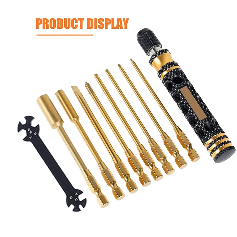 9 in 1 RC Tool Kit, RC Car Tool Kit RC Hex Driver Screwdriver Set for RC Car Hobby Tools