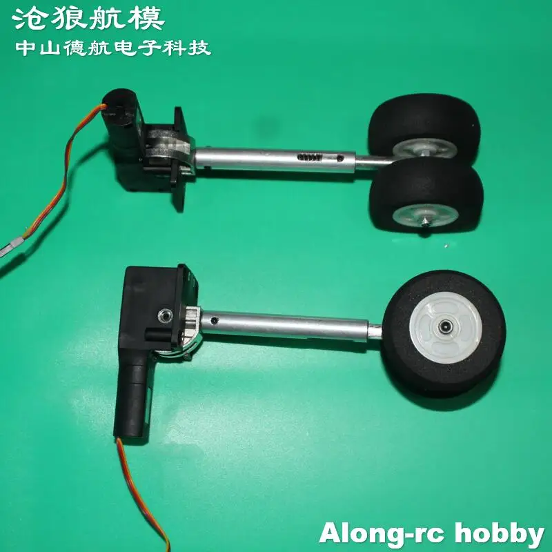 Pièces de modèles RC 220g, train d'atterrissage rétractable avec deux roues pour avion de loisir RC de 2 à 3.5kg, avion de chasse à monter soi-même