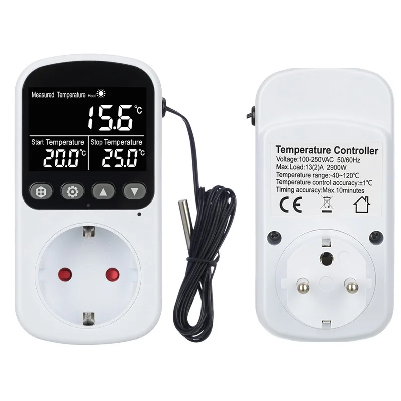 Negative Display EU Timer Socket Switch Thermostat Digital Temperature Controller Low energy consumption wide-angle