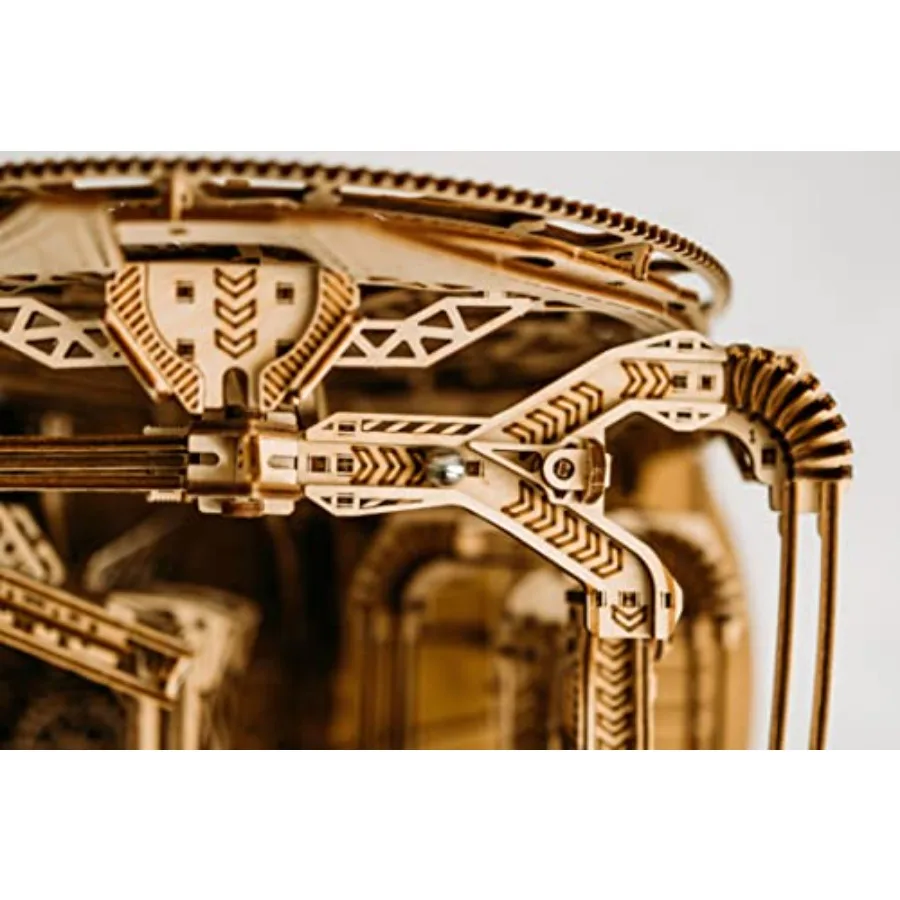 Correr de mármol de madera motorizado eléctrico - Rompecabezas de madera 3D para adultos y niños para construir - 15x14 pulgadas - Montaña enrollable Modelo de madera K