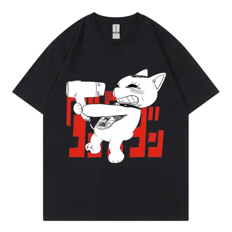 اليابان أنيمي Dandadan توربو الجدة القط الجرافيك تي شيرت موضة الكرتون تي شيرت المرأة خمر تي شيرت غير رسمي