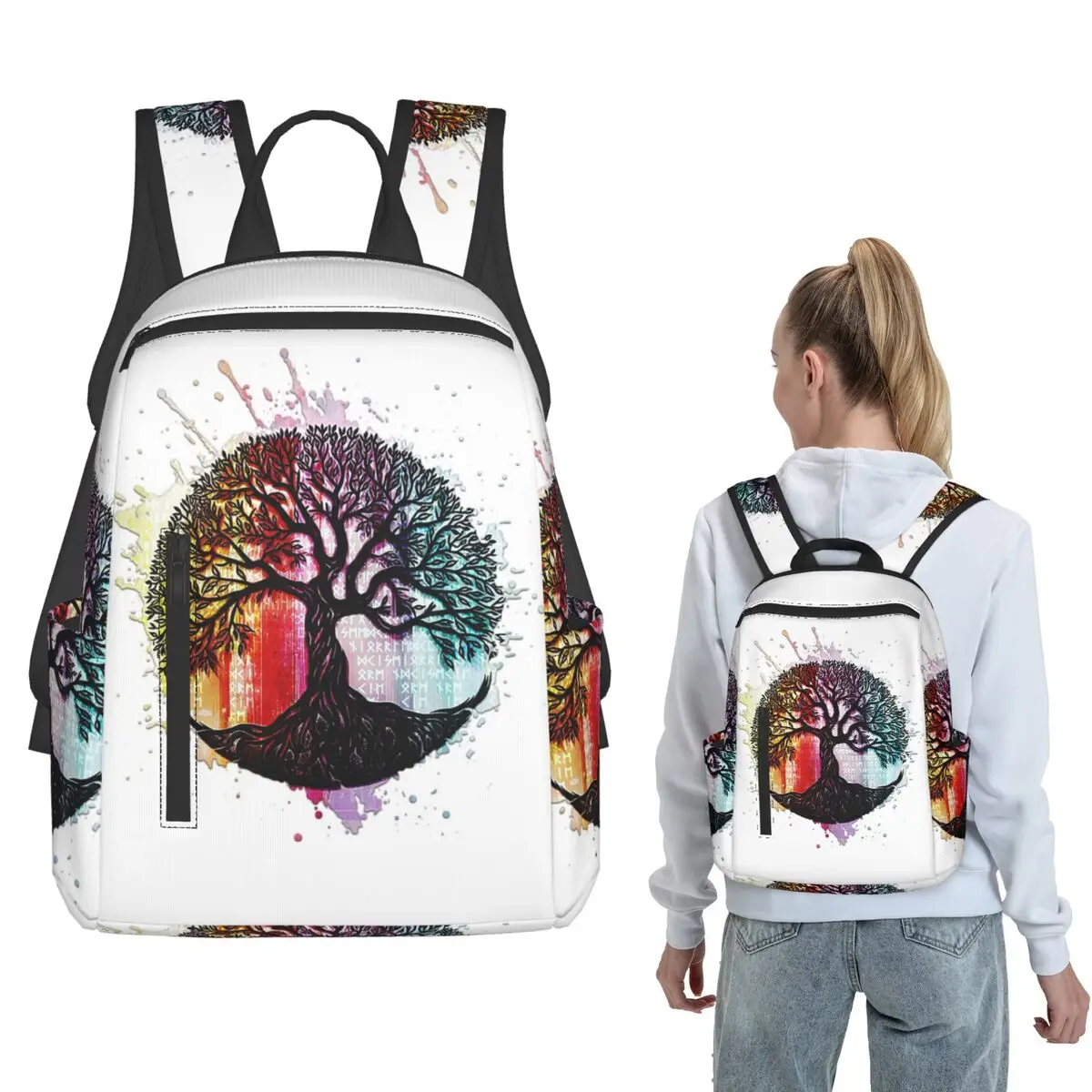 

Bifrost Tree Of Life Backpack Large Capacity Kids BookBag School Bag Shoulder Bags for Men Women