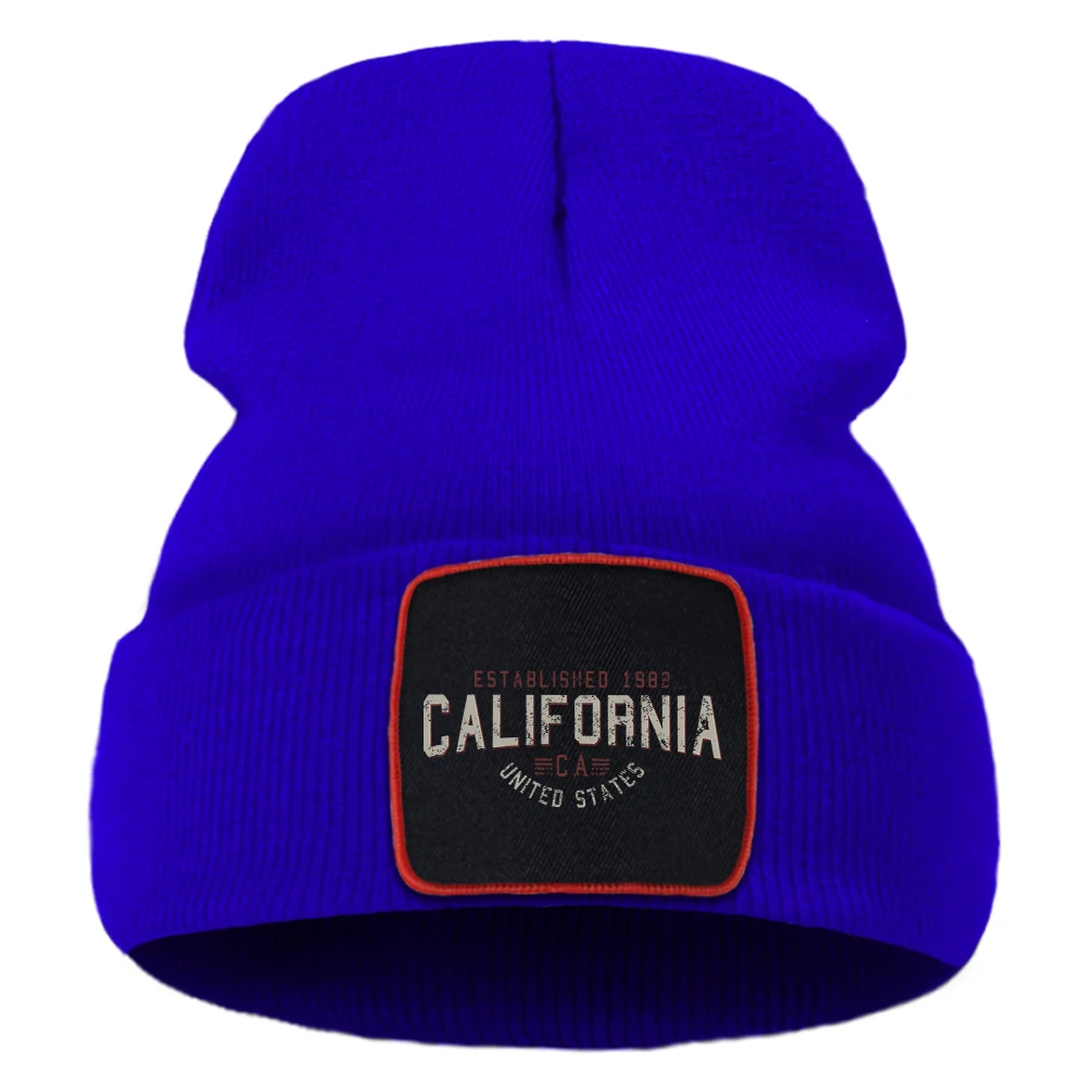 California Established 1982 Knitted Hat Hip Hop Male Hiking Hats Foldable Cap For Mens Outdoor Multi-Color Optional Beanie Caps